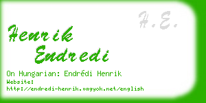 henrik endredi business card