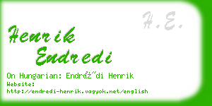 henrik endredi business card